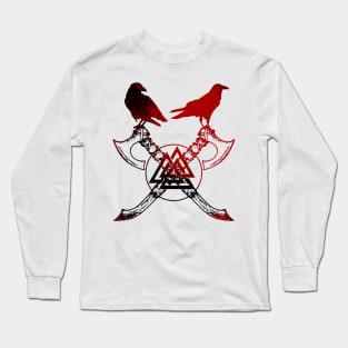 Valknut and Odins Raven, Viking Warrior Long Sleeve T-Shirt